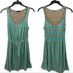 DR18 Edge Trendy Striped Lace Dress L